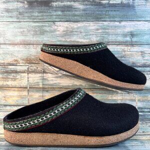 Stegmann Wool Clog Slippers Womens Sz 7-7.5 Black House Shoe Indoor Outdoor READ